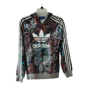 Rare Adidas Originals x Farm Rio Youth L - Multicolor Animal Print Hoodie S14449